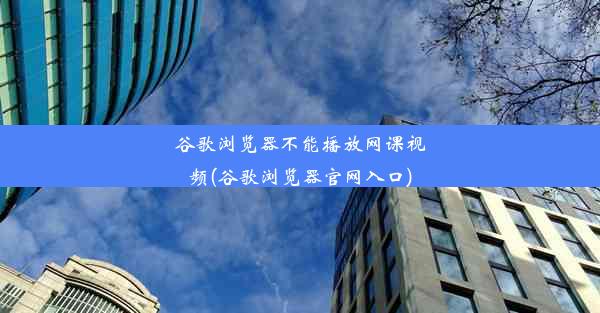 谷歌浏览器不能播放网课视频(谷歌浏览器官网入口)