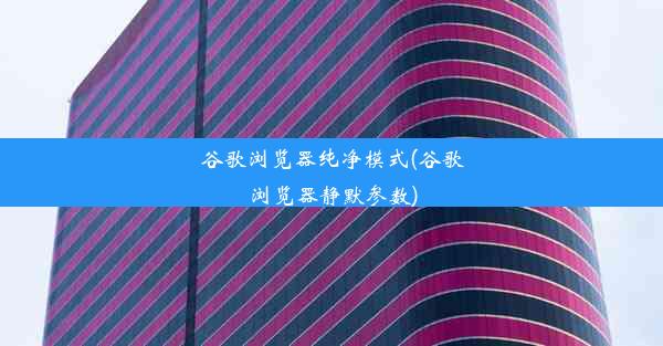 谷歌浏览器纯净模式(谷歌浏览器静默参数)