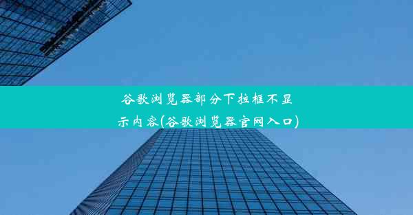 谷歌浏览器部分下拉框不显示内容(谷歌浏览器官网入口)