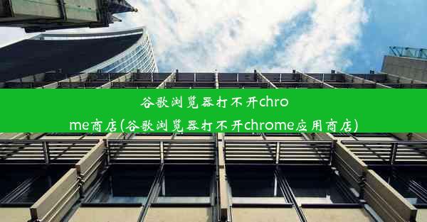 谷歌浏览器打不开chrome商店(谷歌浏览器打不开chrome应用商店)