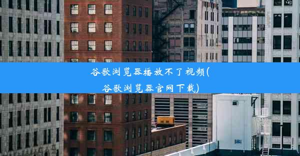 谷歌浏览器播放不了视频(谷歌浏览器官网下载)