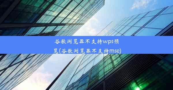 谷歌浏览器不支持wps预览(谷歌浏览器不支持mse)