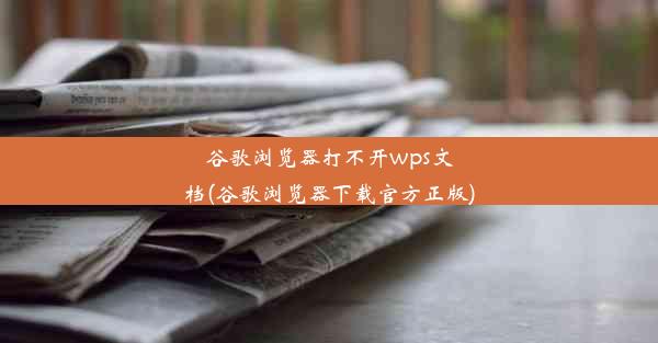 谷歌浏览器打不开wps文档(谷歌浏览器下载官方正版)